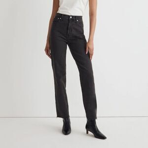 Madewell The Perfect Vintage Straight Jeans 28 Washed Black High Rise